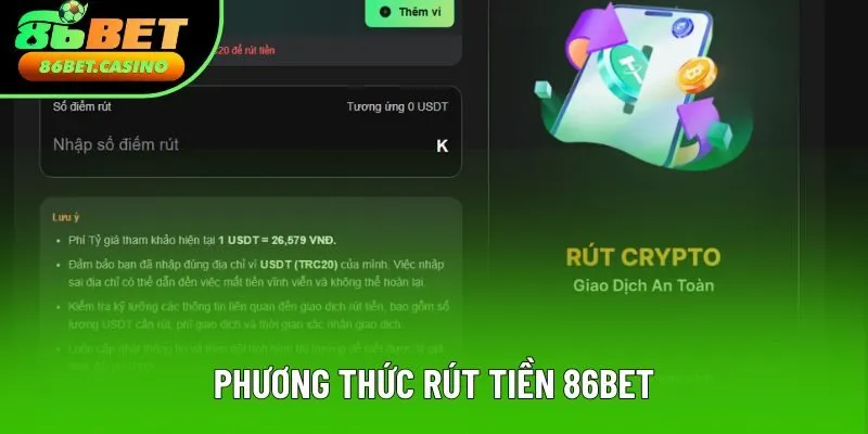 Có nhiều phương thức rút tiền tại 86bet  Có nhiều phương thức rút tiền tại 86bet